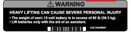 Picture of DECAL, WARNING -BATTERY WEIGHT